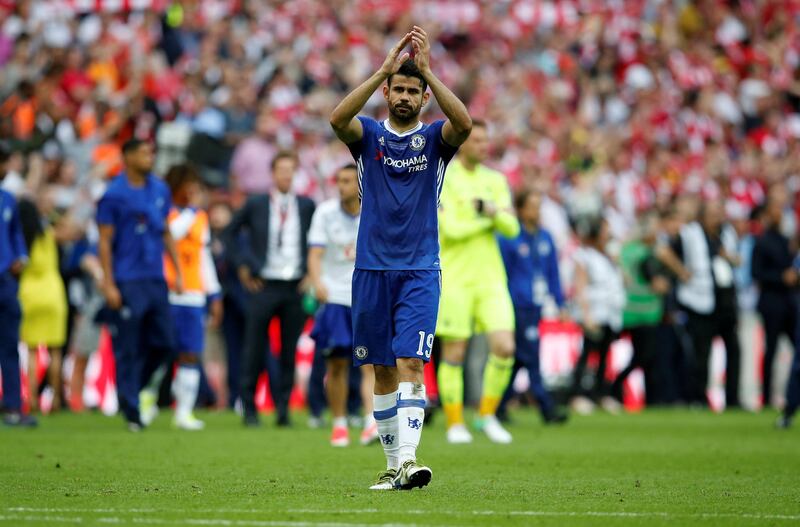 FILE PICTURE - Britain Soccer Football - Arsenal v Chelsea - FA Cup Final - Wembley Stadium - 27/5/17 Chelsea's Diego Costa applauds the fans at the end of the matchReuters / Andrew Yates - File picture