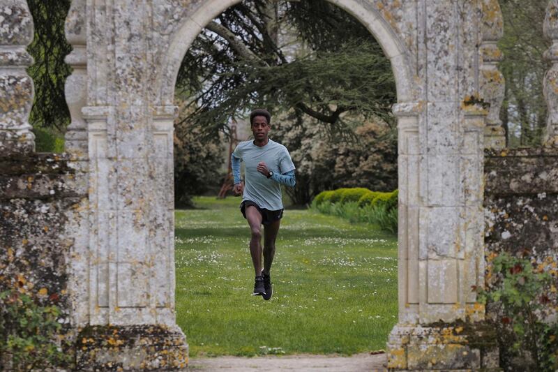 French half marathon runner Yosi Goasdoue at the Chateau de la Bourdaisiere. AFP