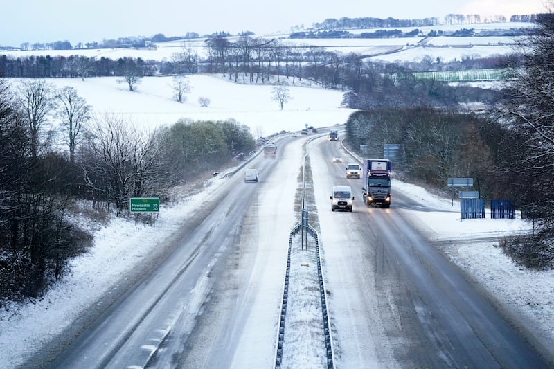 Gritters treated the A1 motorway at Alnwick. PA