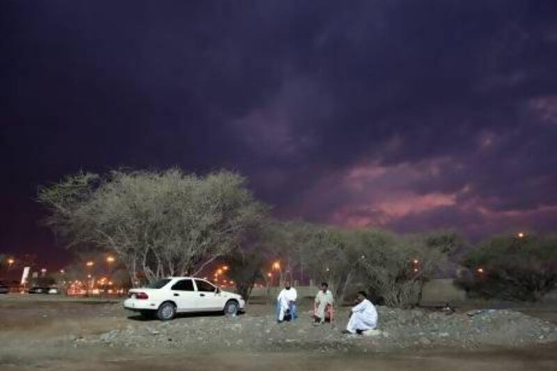 Dark clouds fill the sky above the Fujairah Fort. A team of scientists from New York University Abu Dhabi are involved in a new unit to see how cloud formations, especially in the tropics and sub-tropics, have an effect on the weather in the whole of the planet. Jeff Topping / The National