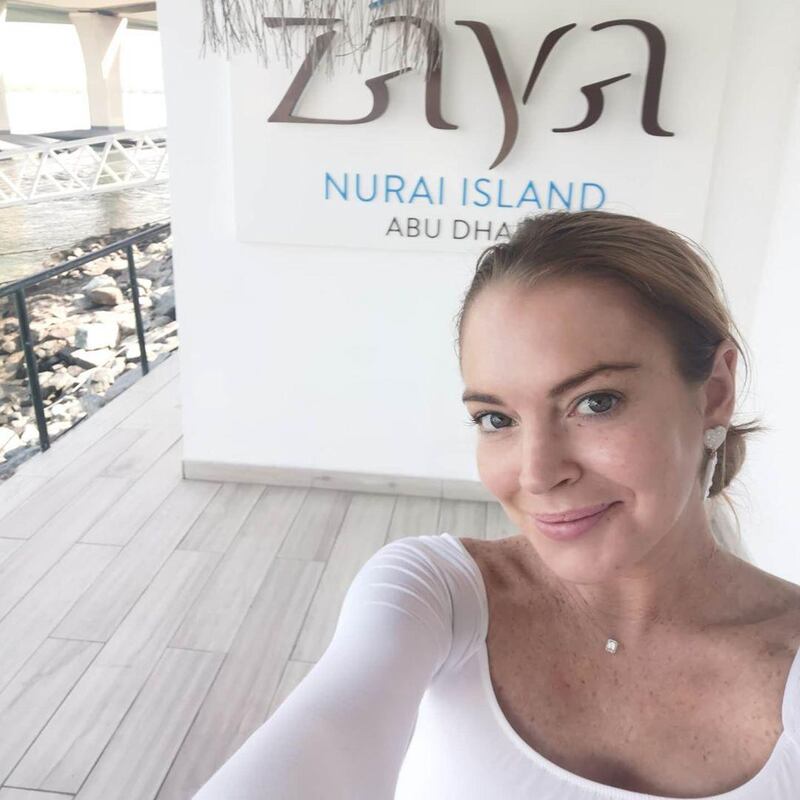 Lindsay Lohan at Abu Dhabi's Zaya Nurai Island in February 2020. Instagram 