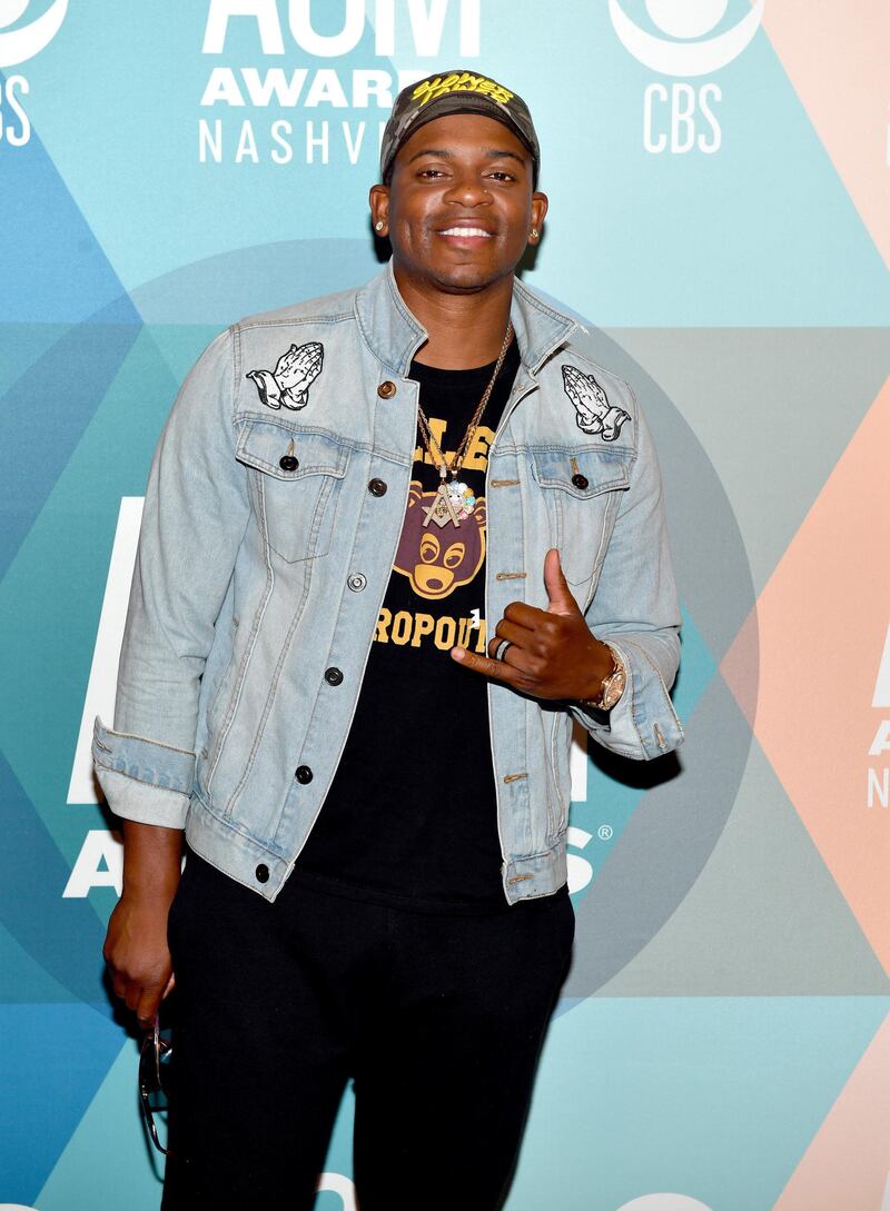 NASHVILLE, TENNESSEE - SEPTEMBER 15: Jimmie Allen attends virtual radio row during the 55th Academy of Country Music Awards at Gaylord Opryland Resort & Convention Center on September 15, 2020 in Nashville, Tennessee.   Jason Davis/Getty Images for ACM/AFP