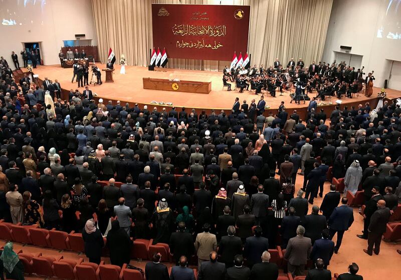 FILE PHOTO: Iraqi lawmakers are seen during the first session of the new Iraqi parliament in Baghdad, Iraq September 3, 2018. REUTERS/Maher Nazeh /File Photo
