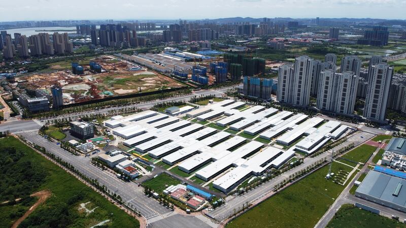 Wuhan hospital that was built to care for patients affected by Covid-19 was built using modular sections.  AFP