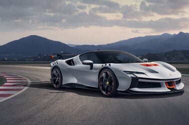 Ferrari's SF90 XX Stradale, a plug-in hybrid, will be followed by the brand's first electric vehicle, launching next year. Photo: Ferrari