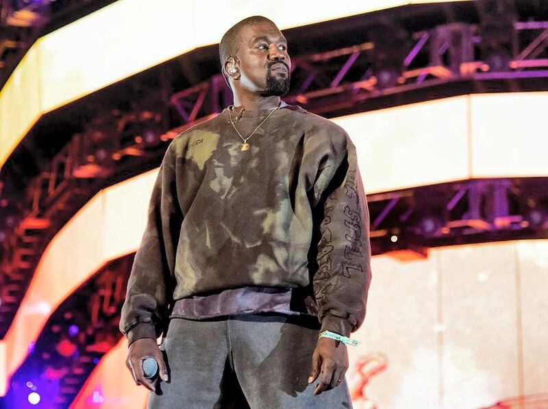 Mandatory Credit: Photo by Amy Harris/Invision/AP/Shutterstock (10455791a)
Kanye West performing at the Coachella Music & Arts Festival in Indio, Calif. West has unveiled his "Jesus Is King" IMAX film featuring a gospel choir performing at artist James Turrell's dramatic Roden Crater in the Arizona desert. West showed the 35-minute film off to fans at an event Wednesday night at The Forum in Inglewood, Calif
People-Kanye West, Indio, USA - 20 Apr 2019