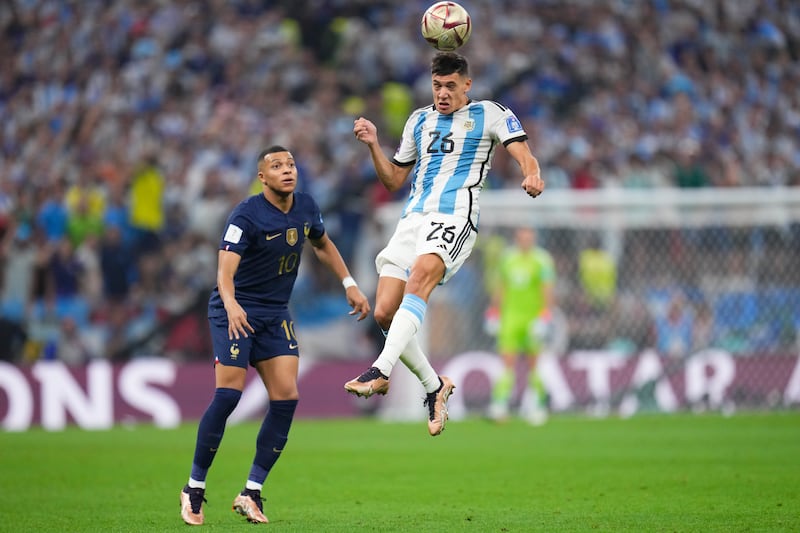 Nahuel Molina 7 - The second goal started when the Atletico Madrid full-back won the ball and played it forward to Mac Allister. Charged, emotional, intense. Like them all. AP
