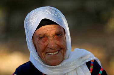 Muftia, the grandmother of US congresswoman Rashida Tlaib, outside her house in the village of Beit Ur Al-Fauqa in the occupied West Bank. Reuters