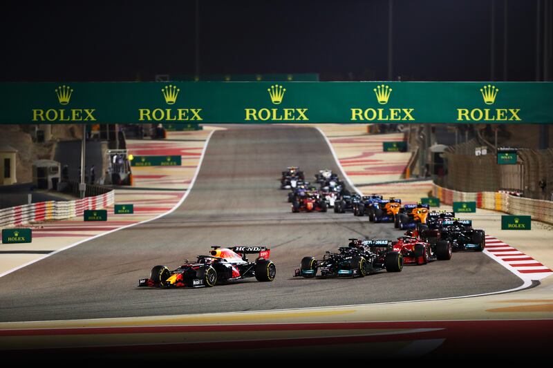 The F1 Grand Prix at Bahrain International Circuit in March 2021.