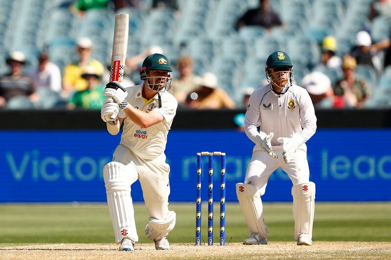 Travis Head bats during Day 2 of the second Test match between Australia and South Africa. Getty