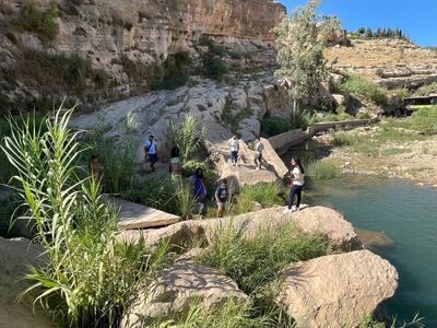 A report by the Assyrian Policy Institute described disturbing examples of historical revisionism by the Kurdish Regional Government, such as the renovation of the Khinnis rock reliefs into an outdoor swimming pool. Photo: Diklat Georgees