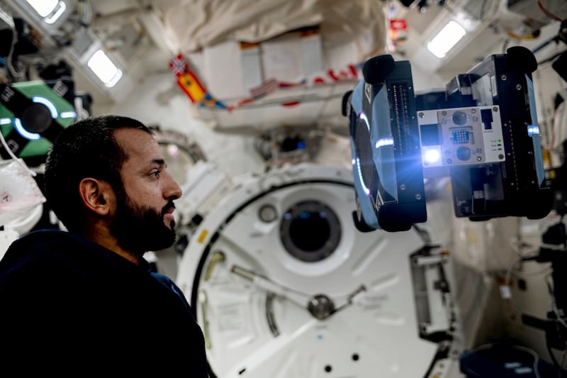 Emirati astronaut Sultan Al Neyadi says he has been enjoying his space mission with new friend Astrobee, a robot developed by Nasa. Photo: @Astro_Alneyadi / Twitter