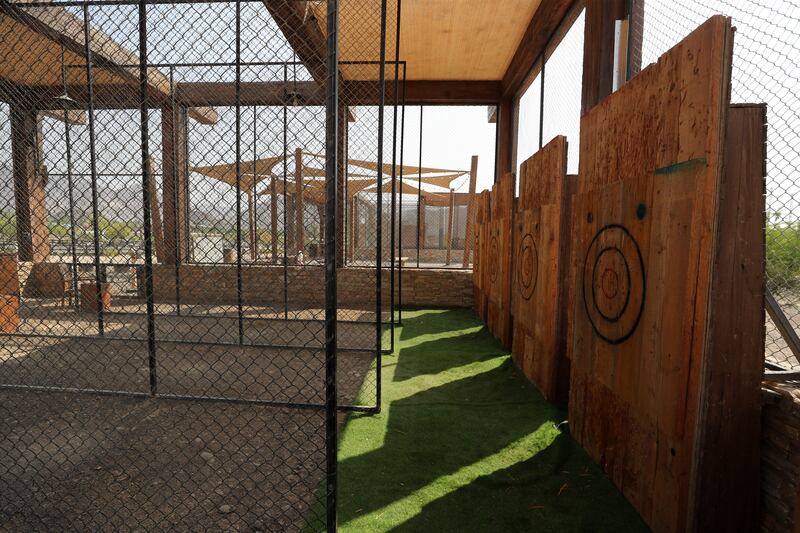 Archery and axe-throwing have reopened at Hatta Wadi Hub. Chris Whiteoak / The National