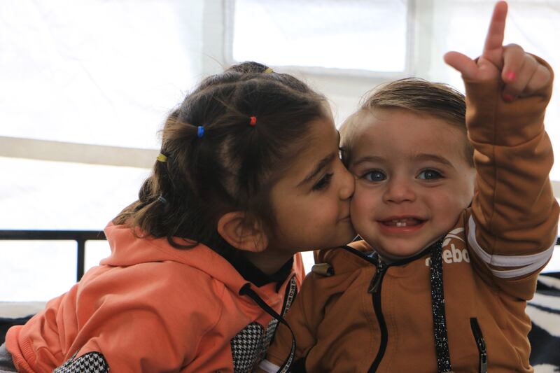 Jinan and Abdul-Fattah have lost their parents and all of their five siblings in the earthquake. Abd Almajed Alkarh / The National