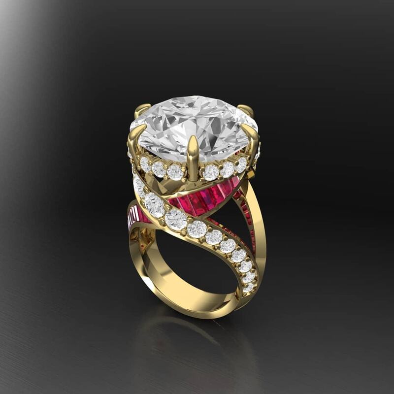 A 20-carat engagement ring from Jaipur Gems, one of the jewellery houses that will be present at JSW Abu Dhabi 