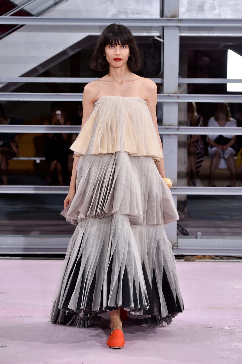 Azza Slimene walks the runway at Paris Fashion Week on July 2, 2018. Photo: Getty Images