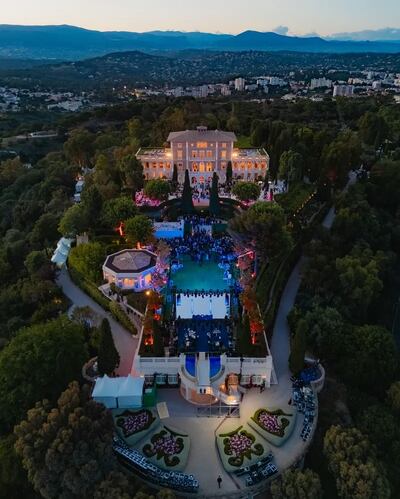 A aerial view of Anant Ambani and Radhika Merchant's pre-wedding party in Cannes. Photo: @theisleofyoudesign / Instagram
