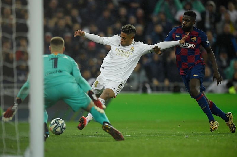 Real Madrid's Dominican forward Mariano Diaz  scores his team's second goal. AFP