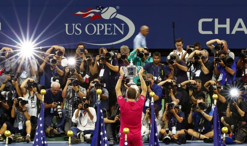 Stan Wawrinka of Switzerland celebrates with the trophy after defeating Novak Djokovic of Serbia with a score of 6-7, 6-4, 7-5, 6-3 during their Men’s Singles Final Match on Day Fourteen of the 2016 US Open at the USTA Billie Jean King National Tennis Center in the Flushing neighbourhood of the Queens borough of New York City. Michael Heiman / Getty Images / AFP