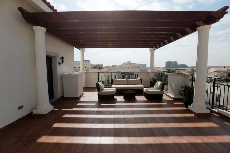 Some of the villas come with a pleasant roof terrace. Christopher Pike / The National