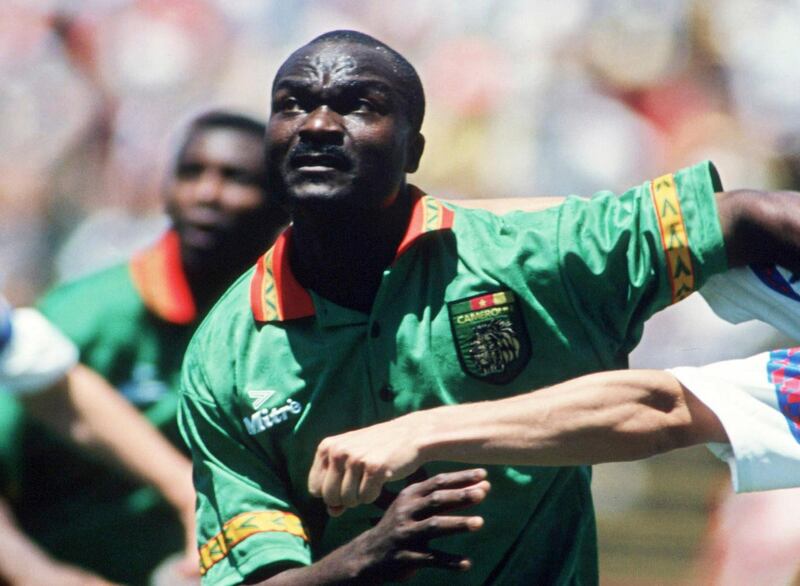 SAN FRANCISCO, UNITED STATES - JUNE 28:  WM 1994 in den USA, San Francisco; Russland - Kamerun (RUS - CMR) 6:1; Roger MILLA/CMR  (Photo by Henri Szwarc/Bongarts/Getty Images)