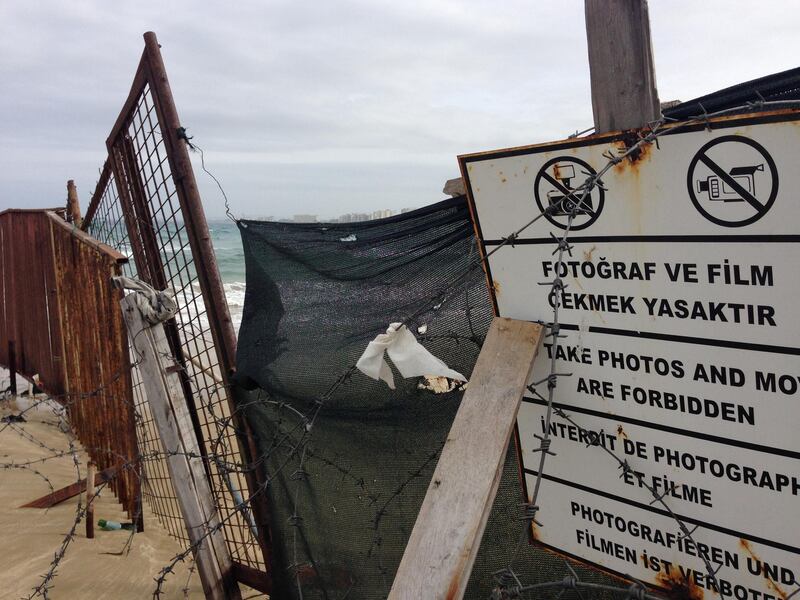 Much of Famagusta beach in eastern Cyprus and its ghost town remain off-limits. Turkey continues to station thousands of troops on the divided island. Declan McVeigh / The National