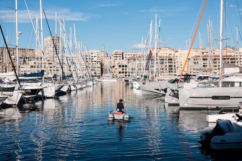 The marina at Old Port in Marseille, southern France this week. Europe is set for the warmest January in years. Bloomberg