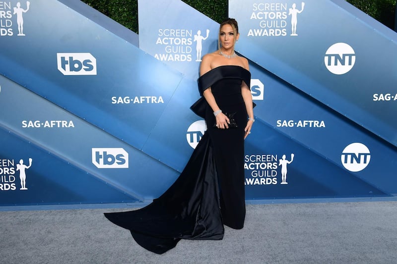 Jennifer Lopez in Georges Hobeika Couture at the 26th Annual Screen Actors Guild Awards at The Shrine Auditorium on January 19, 2020 in Los Angeles, California. AFP