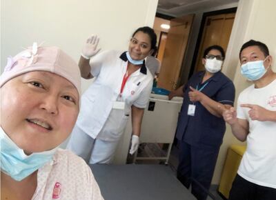 Grandmother Mary Joy Villanueva Balagot, 51, was given a new lease of life thanks to a routine check for breast cancer that detected a small lump that required surgery and chemotherapy.