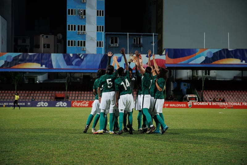 Saudi players celebrate. Photo: SAFF