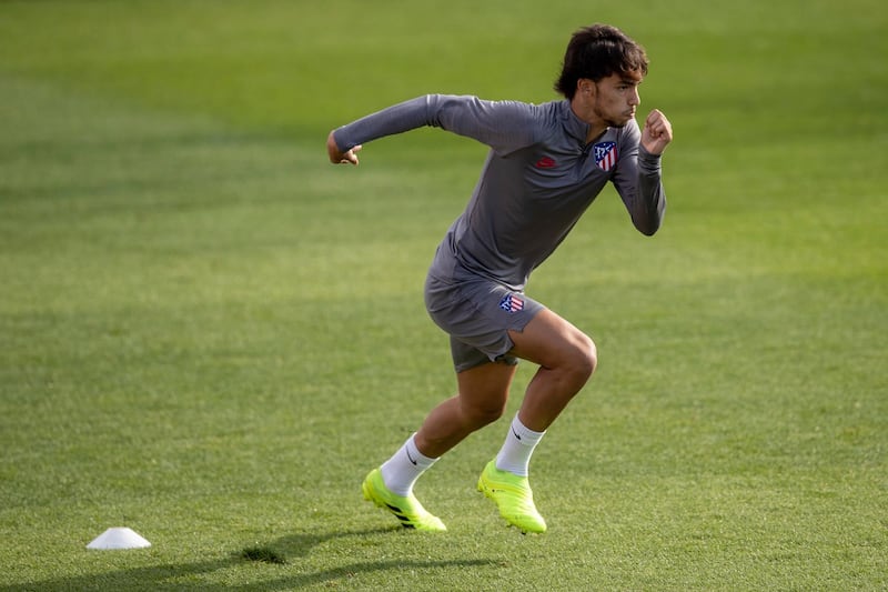 Atletico Madrid's €126m record signing Joao Felix  at training ahead of their Champions league match against Juventus on Wednesday. AP