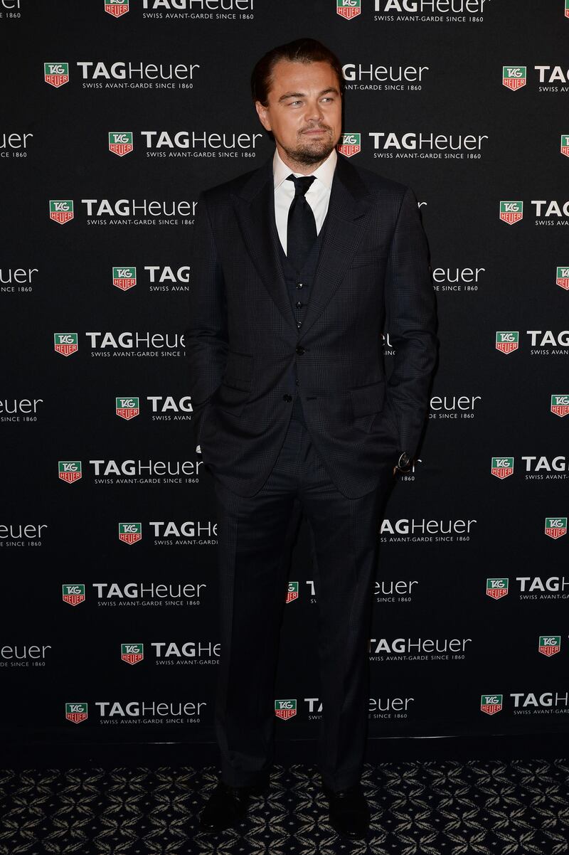 PARIS, FRANCE - NOVEMBER 06:  Leonardo DiCaprio attends the Opening of the TAG Heuer New Boutique, Followed By An Evening Celebrating 50 years of Carerra In Pavillon Vendome on November 6, 2013 in Paris, France.  (Photo by Dominique Charriau/Getty Images for Tag-Heuer)