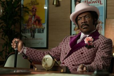 This image released by Netflix shows Eddie Murphy in a scene from "Dolemite Is My Name." (FranÃ§ois Duhamel/Netflix via AP)