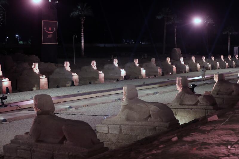 The grand ceremony marked the official reopening of the Avenue of Sphinxes. EPA