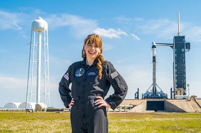 Hayley Arceneaux beat bone cancer as a child and hopes to become the youngest American to travel to space. Photo: Inspiration4 / John Kraus