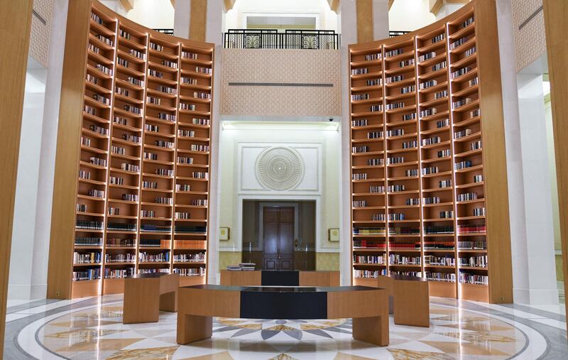 Abu Dhabi, United Arab Emirates - Qasr Al WatanÕs library space open to the general public. Khushnum Bhandari for The National
