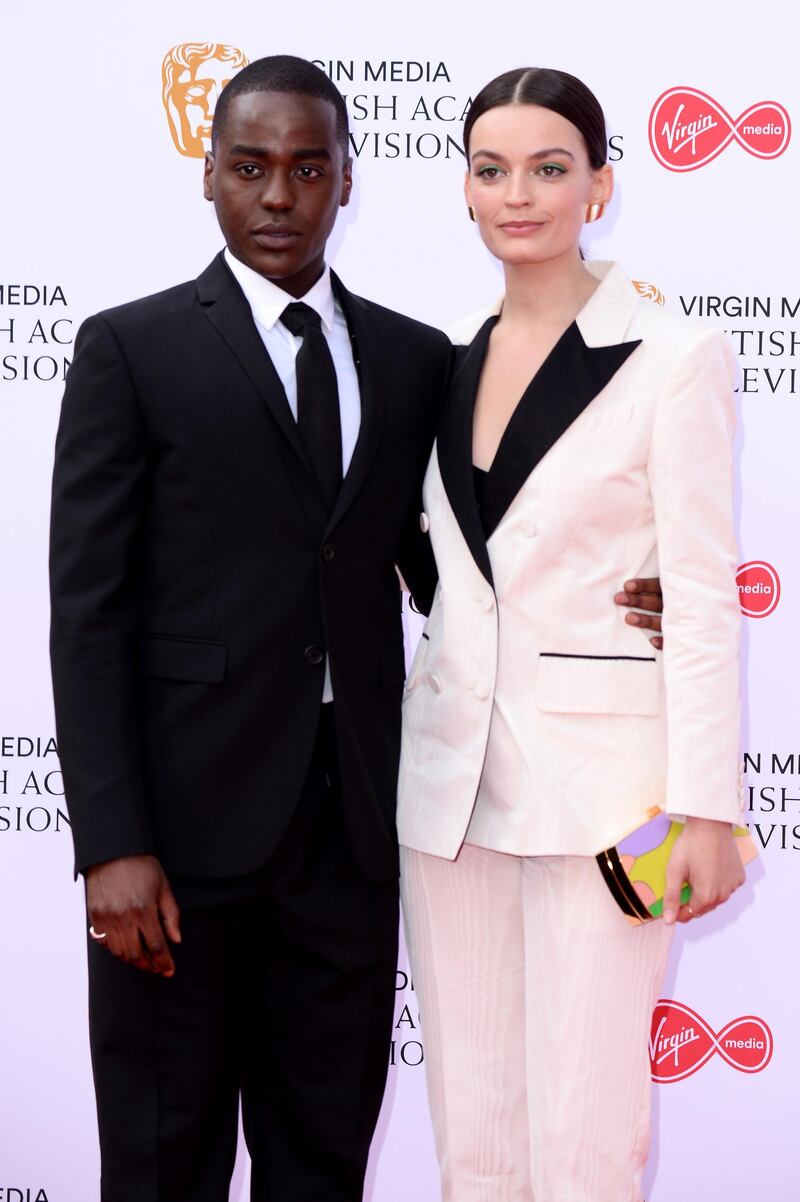 Ncuti Gawa and Emma Mackey attend the Virgin Media British Academy Television Awards at the Royal Festival Hall in London, Britain, 12 May 2019. Getty Images