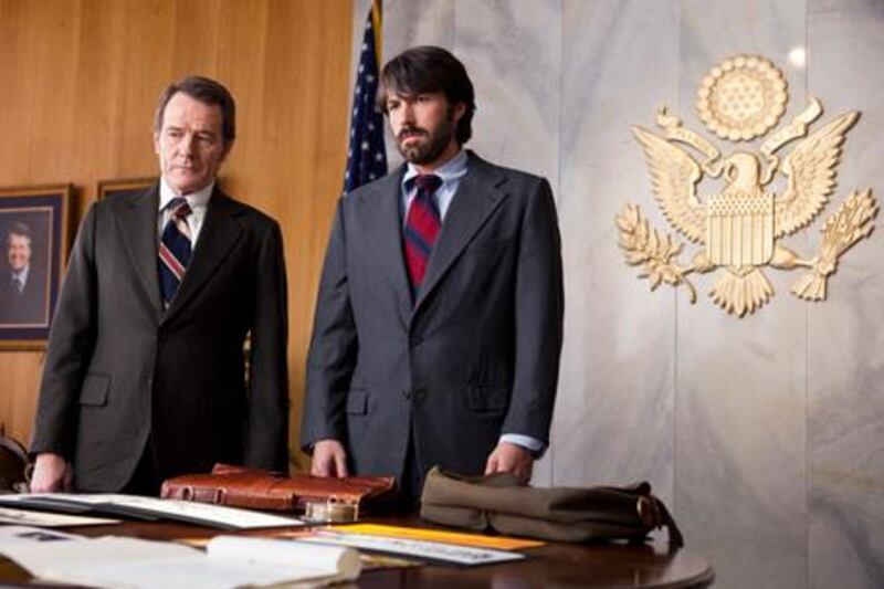 A handout photo of BRYAN CRANSTON as Jack OÕDonnell and BEN AFFLECK as Tony Mendez in ÒARGO,Ó a presentation of Warner Bros. Pictures in association with GK Films, to be distributed by Warner Bros. Pictures. (Photo by Claire Folger)