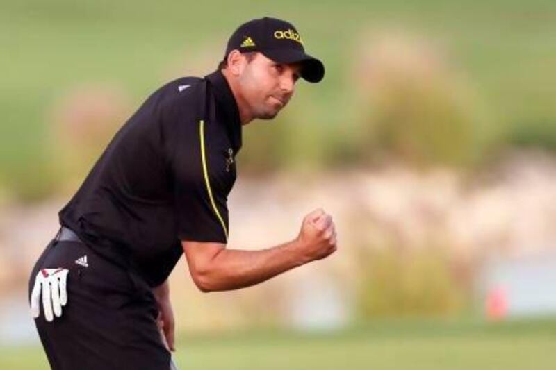 Sergio Garcia gestures during the final round of the Qatar Masters last week, where he finished in second place. He will tee off at the Dubai Desert Classic on Thursday.