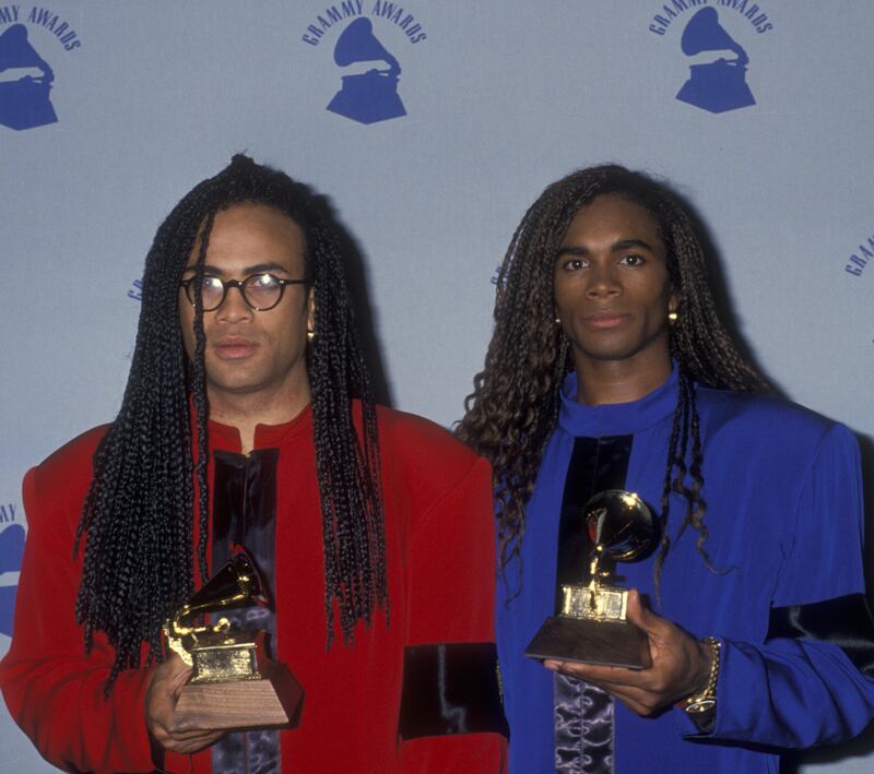 Musicians Rob Pilatus and Fab Morvan of Milli Vanilli had to hand back their Best New Artist award after causing controversy in 1990. Ron Galella Collection via Getty Images