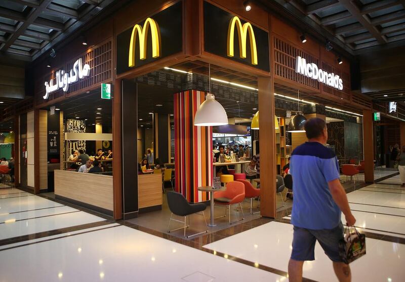 McDonalds, one of the food chains at the new food court at World Trade Centre Mall in Abu Dhabi. Ravindranath K / The National