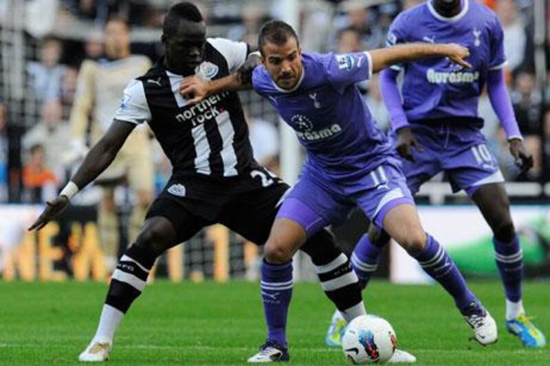 Rafael van der Vaart, right, opened the scoring for Tottenham against Newcastle.