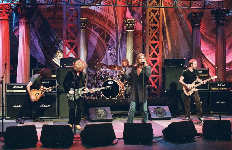 Def Leppard on The Tonight Show with Jay Leno in 1996. Getty Images