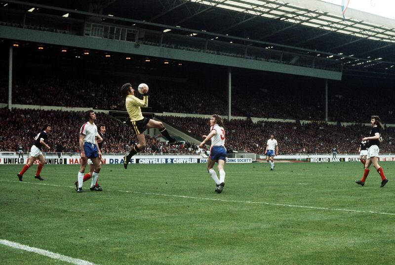 File photo dated 24-05-1975 - England's Ray Clemence saves during the match against Scotland. PA Photo