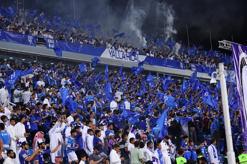 Al Hilal fans after winning the SPL title. Getty Images