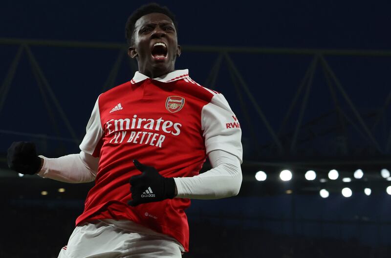Eddie Nketiah 8: Headed Arsenal level just seven minutes after United had opened the scoring – his 12th goal in his last 13 starts at Emirates Stadium. Denied another by fine De Gea reaction save before grabbing the winner with a lovely flicked finish. AP