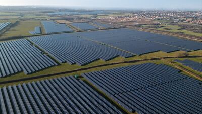 Owl's Hatch Solar Park in Herne Bay, England. Industry analysts say Britain must do more to attract investment in renewable energy projects. Getty