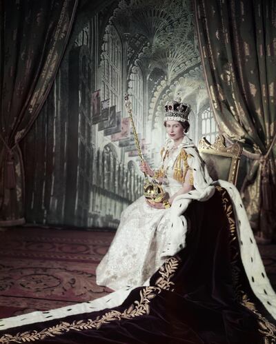 Queen Elizabeth II wearing the 17th-century St Edward's Crown on her Coronation Day on June 2, 1953. Photo: Royal Collection Trust