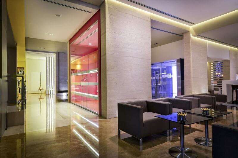 The lobby at Hues' new boutique 72 in Sharjah. Courtesy Hues Hotels and Resorts