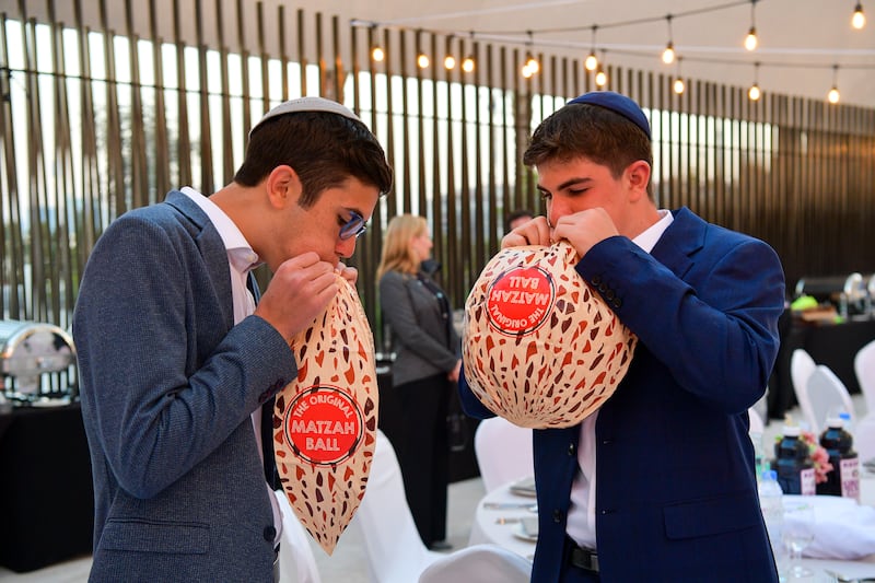 The ceremony, known as a seder, marked the first time in UAE history that a purpose-built synagogue hosted Passover. Photo: Abrahamic Family House
